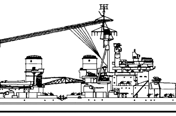Боевой корабль HMS Anson 1943 [Battleship] - чертежи, габариты, рисунки